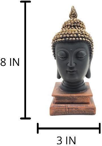 Buddha Statue with Wooden Base, for Shiny, Size : 8x3 Inch