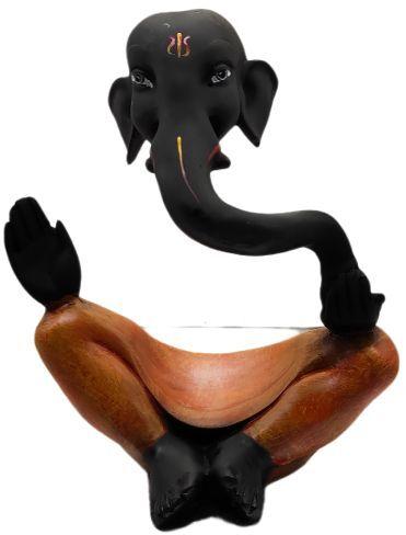 Polished Stone Ganesha in Air Idol, for Home Decoration, Color : Brown