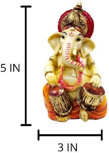 Lord Ganesha Playing Tabla Statue, for Home Decoration, Pattern : Printed