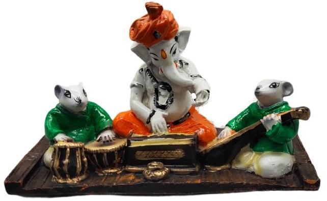 Polished Stone Musical Ganesha Set, for Home Decoration