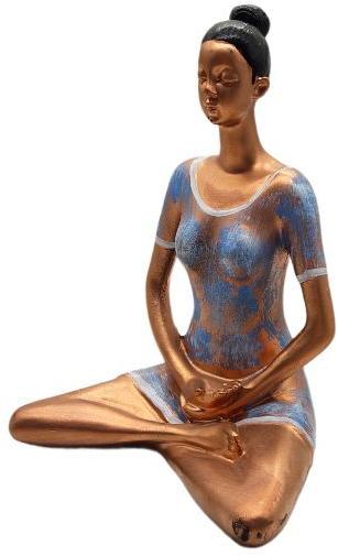Metal Yoga Lady Idol, for Home Decoration, Size : 7 Inch