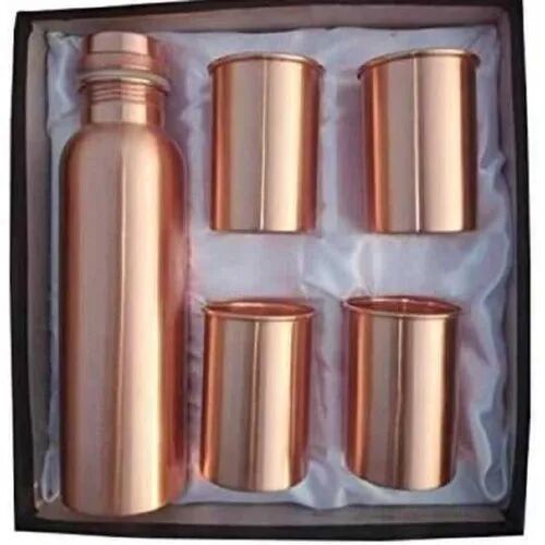 Copper Bottle Water Set, Color : Brown