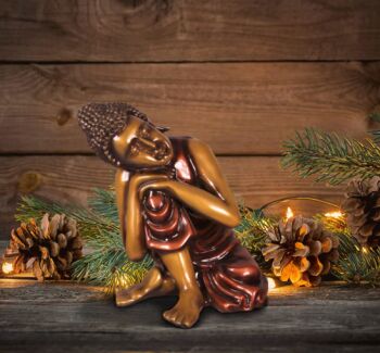 FRP Gautam Buddha Resting Statue, Feature : Weather Water resistant, Durable long-lasting statue.