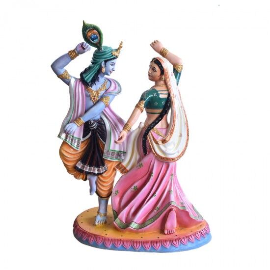 FRP Radha Krishna Dancing Statue, Dimension : 29.70in x 44.50in x 58.10in