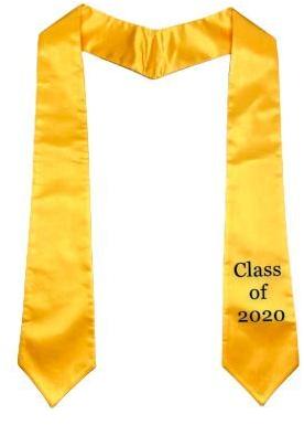 Personlized graduation stole, Color : Yellow gold