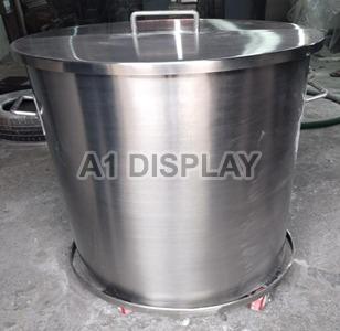 Generic Round Polished stainless steel container, for Keeping Food Item, PHARMA LIQUID, Size : Multisize