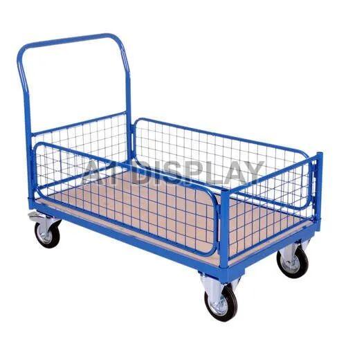 Powder Coated MANUAL Steel wire mesh trolley, for Handling Heavy Weights, Size : 3 ft