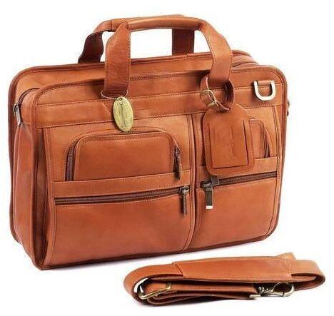 Leather executive bag, Color : Brown