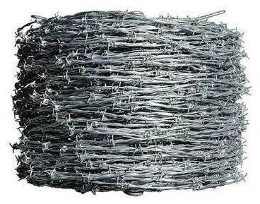 Mild Steel Barbed Wire, Color : Silver