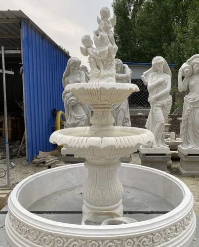 White Marble Garden Fountain, For Decoration