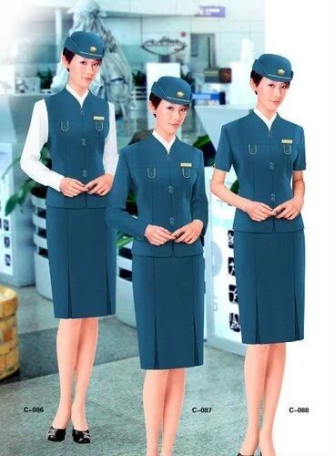 Cotton Air Hostess Uniform, Size : Large, Medium