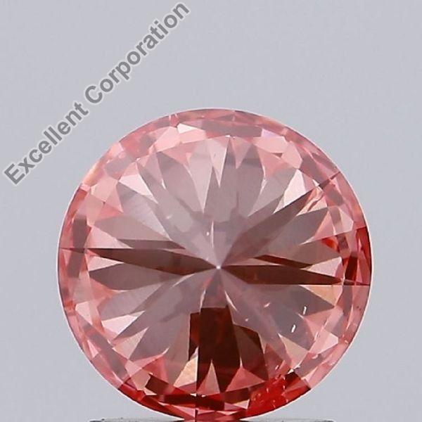 Round Shaped 1.71ct Fancy Vivid Pink SI2 IGI Certified Lab Grown CVD Diamond