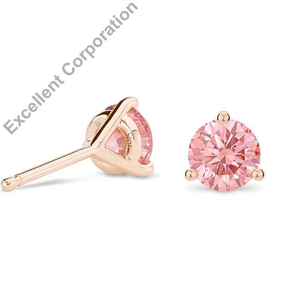 Round Shaped 1.71ct Fancy Vivid Pink SI2 IGI Certified Lab Grown CVD Diamond