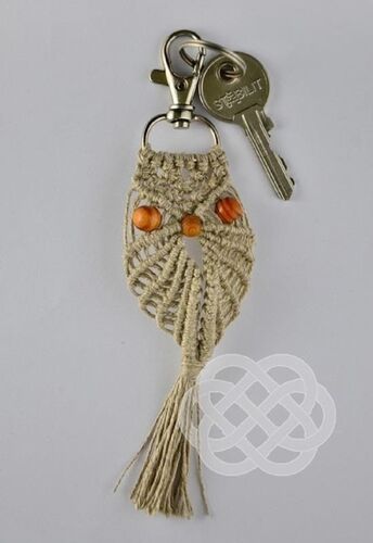 Jute Keychain, Color : Brown