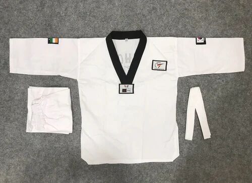 Cotton Poly Taekwondo Uniforms, Color : White