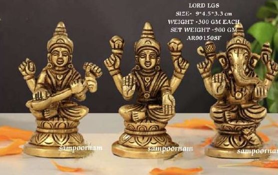 Brass Laxmi Ganesha Saraswati Statue AR00150SF