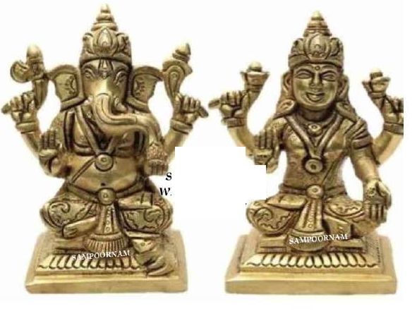 AR00155SF Brass Laxmi Ganesha Statue