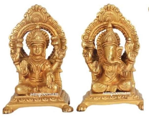 AR00158SF Brass Laxmi Ganesha Statue