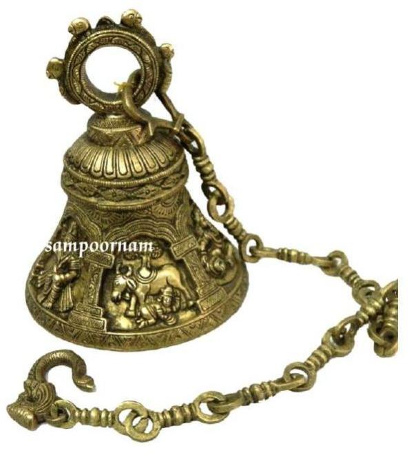 Polished Brass Hanging Bell AR00208SF, Style : Antique