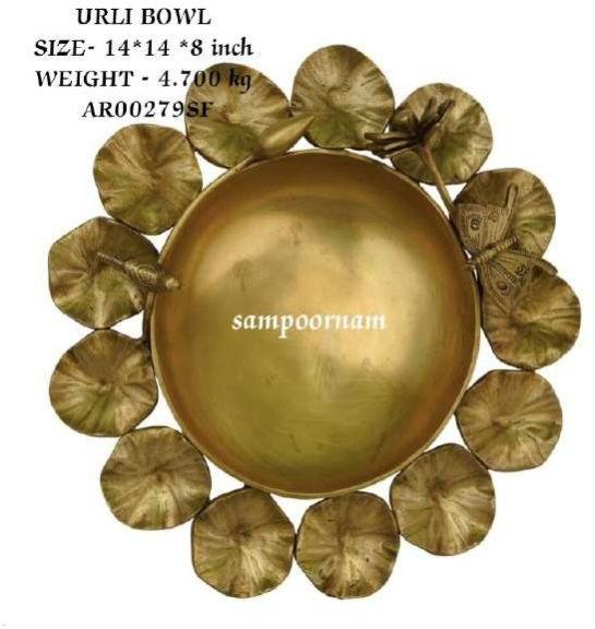 Golden Sampoornam 4.700 Kg Brass Urli Bowl Ar00279sf