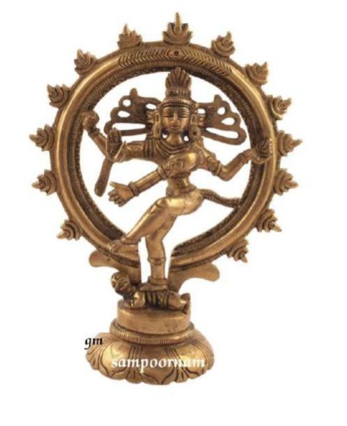 Sampoornam Carved Polished Brass Nataraja Statue AR06SF, for Interior Decor, Gifting