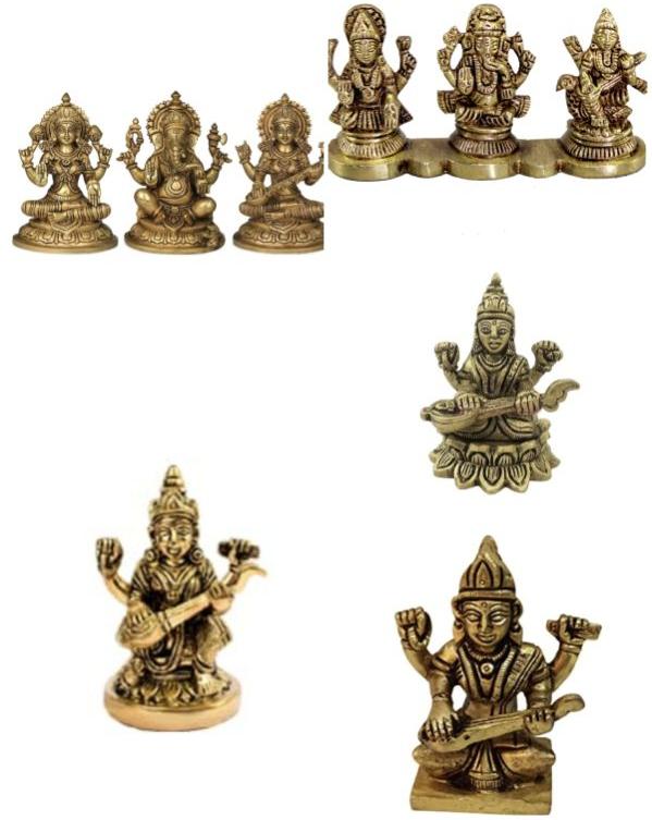 Brass  lord laxmi ganesh Saraswati statue