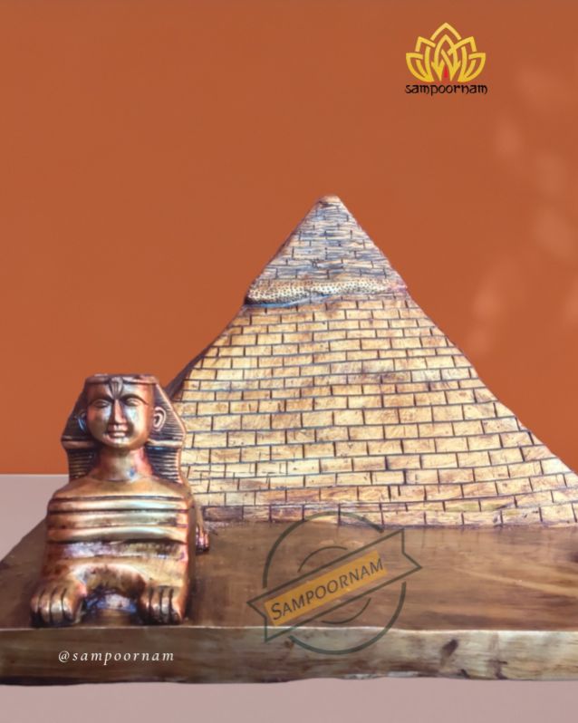 Polished brass egyptian pyramid statue, Feature : Fine Finishing