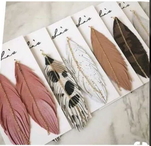 Plain Feather Earring, Packaging Type : Box