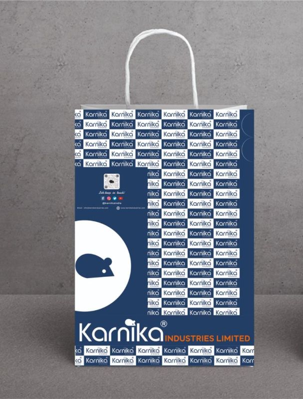 Multicolor Kraft Paper Customized Shopping Bag, Pattern : Printed
