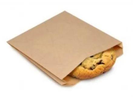 Brown Paper Cookies Packaging Pouch, Pattern : Plain
