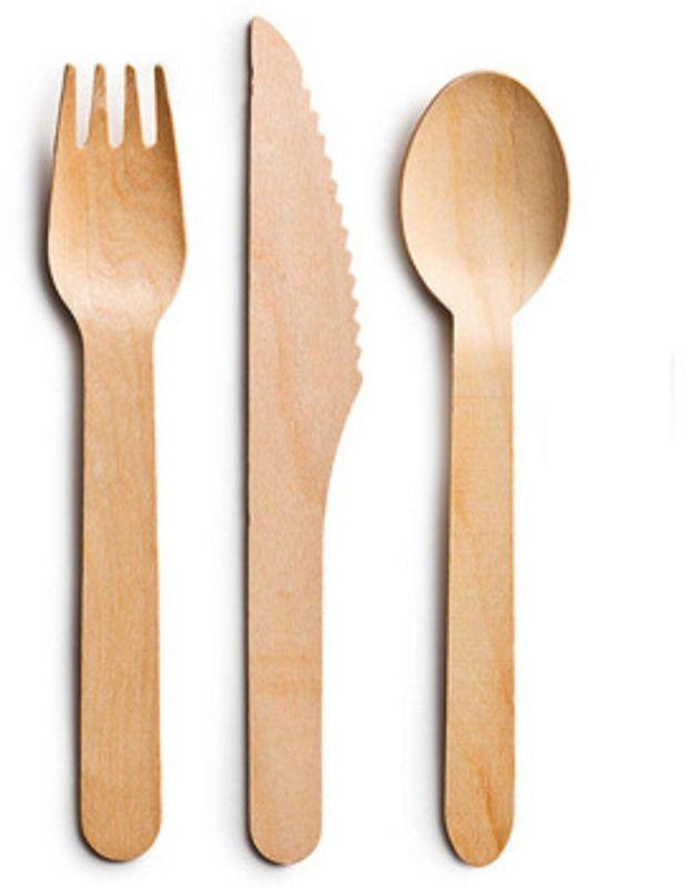 Disposable Wooden Cutlery, for Home, Hotel, Offices, Restaurant, Packaging Type : Plastic Pouch, Plastic Box