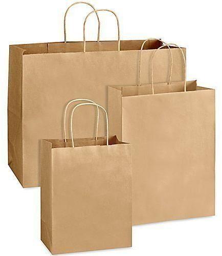 Light Brown Virgin Kraft Paper Bag, for Shopping, Packaging, Pattern : Plain