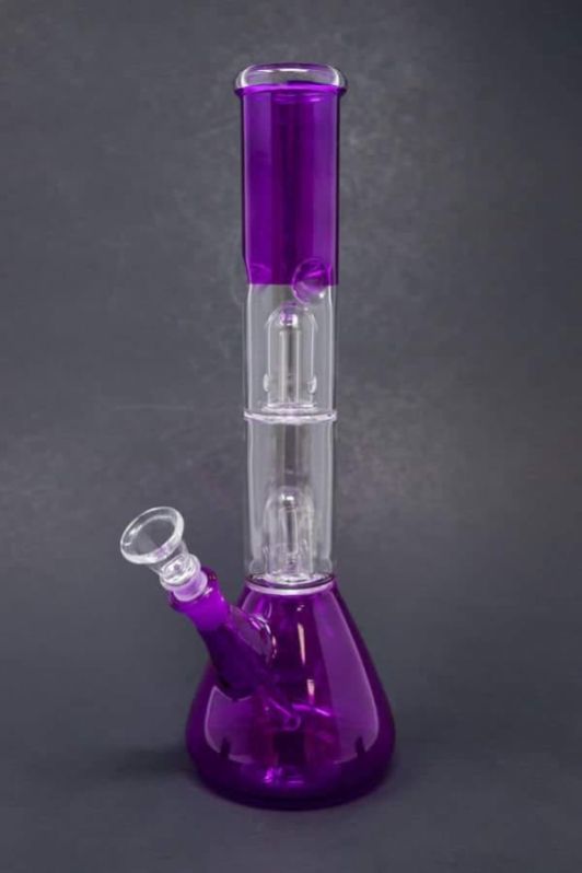 Coated Color Glass Bong, Color : Transparent, Purple