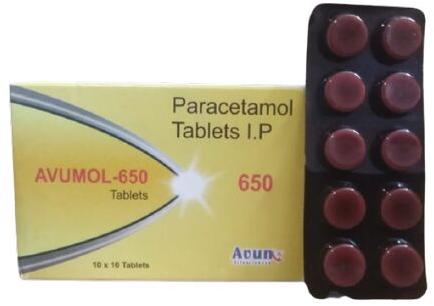 AVUMOL-650 paracetamol Tablet, Packaging Size : 10*10 (Blister)