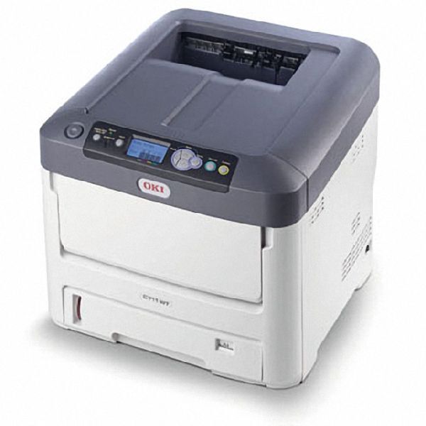 NEW Oki C711WT Digital Transfer LED Color Printer 62439301 W/ Extra White Toner