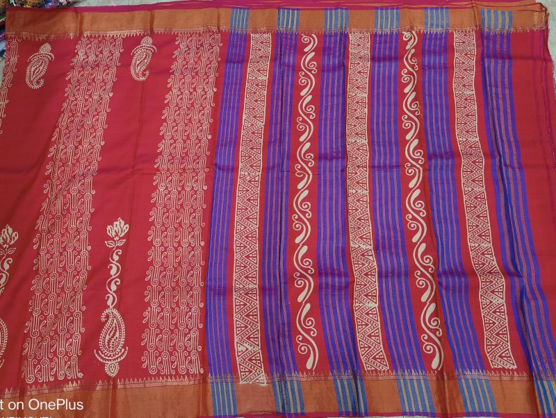 Printed Unstitched Pure Silk Kalamkari Saree, Packaging Type : Packet