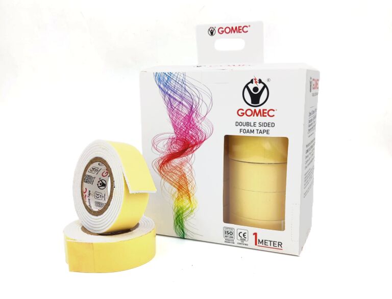 Gomec Double Sided Foam Tapes, for bonding, mounting, fixing joining applications.
