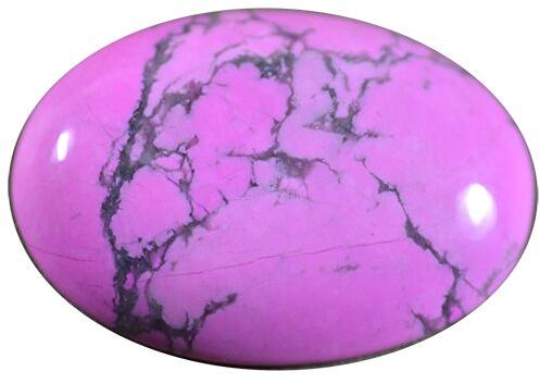 Oval Dyed Pink Howlite