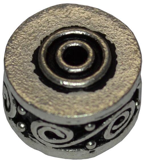 Sterling Silver Drum Shaped Bead