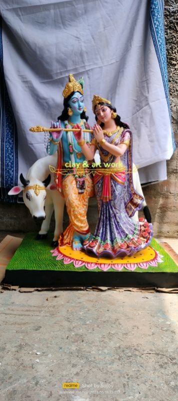 Fiber Polished lord radha krishna statue, for Shop, Office, Home, Garden, Feature : Perfect Shape