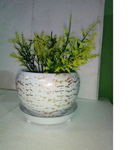 Iron Flower Pot, Size : H-13 CM, DIA-14 CM
