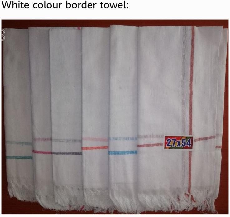 Colour White Border Towel