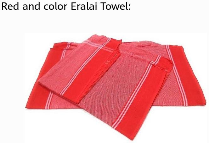 Red and colour Eralai Towel