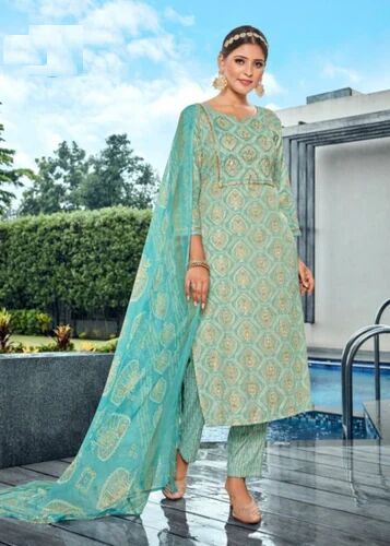 Round Neck Printed ladies readymade suits, Occasion : Party Wear