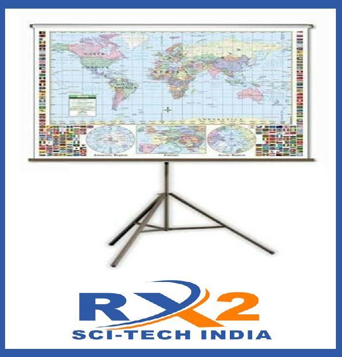 Polished Stainless Steel Map Display Stand, for Colllege, Hotel, Mall, School, Trade Fair, Width : 1ft