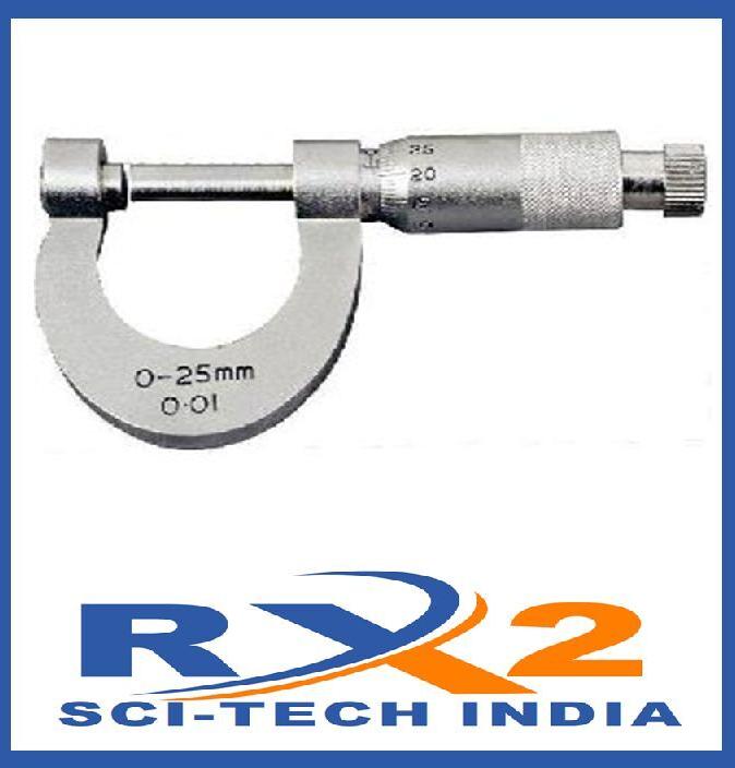 Polished Steel Micrometer Screw Gauge, for Laboratory, Feature : Durable, Easy Functions