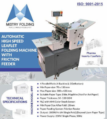 Stainless Steel Medical Leaflet Folding Machine, Specialities : Long Life, High Performance, Easy To Operate