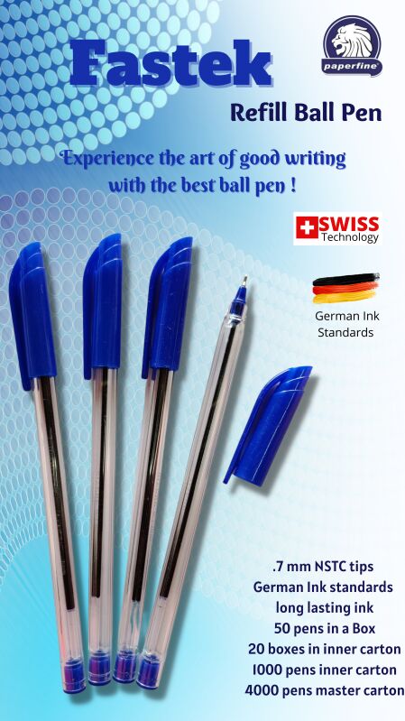 Paperfine Plastic ball point pen, for Writing, Feature : Stylish Touch, Leakage Proof, Complete Finish