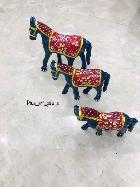 3 Pcs Ceramic Horse Statue