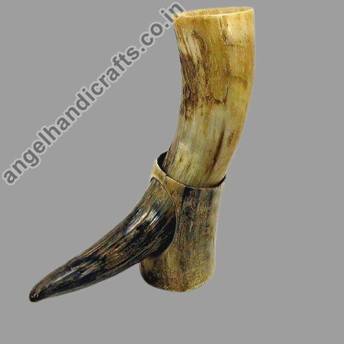 10 Inch Buffalo Drinking Horn, Color : Brown